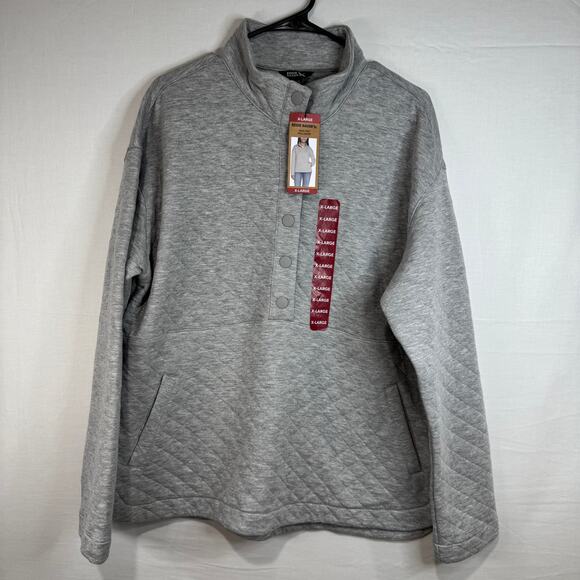 Eddie Bauer Quilted Pullover Gray XL NWT - Picture 1 of 2
